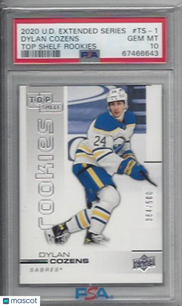 2020 Upper Deck Extended Series Top Shelf Rookies Dylan Cozens #TS-1 PSA 10