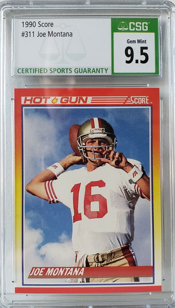 1990 Score Hot Gun Joe Montana #311 CSG 9.5