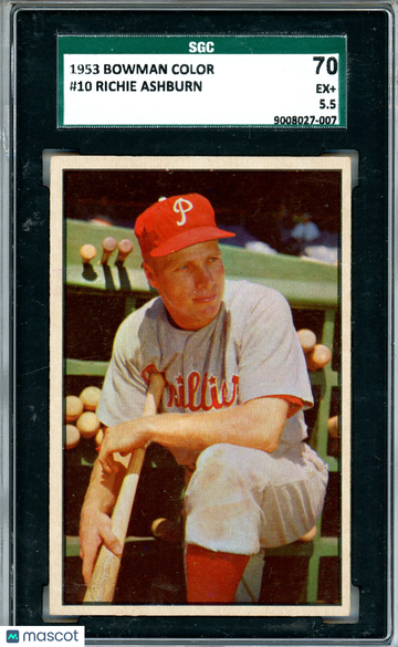 1953 Bowman Color Richie Ashburn #10 SGC 5.5