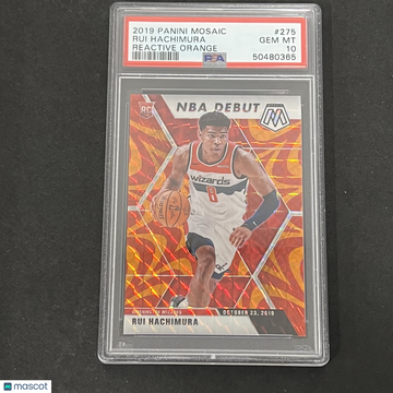 2019 Panini Mosaic Rui Hachimura #275 Reactive Orange PSA 10