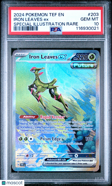 2024 Pokemon Tef EN-Temporal Forces Iron Leaves EX Special Illustration Rare PSA 10 #203