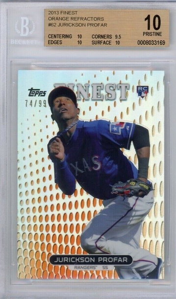 Jurickson Profar RC Finest Orange Refractor BGS 10 PRISTINE /99