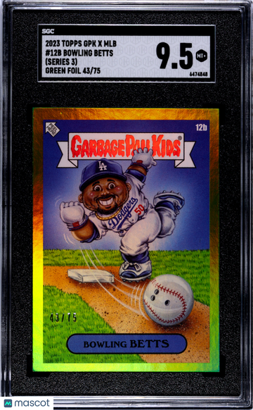 2023 Topps Gpk X Mlb Mookie Betts #12B Green Foil /75 SGC 9.5
