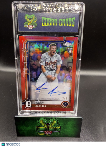 2025 Topps Chrome Jace Jung #RAJJU Red Refractor /5 Autograph RC