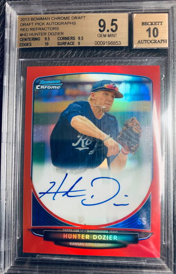 Hunter Dozier 2013 Bowman Chrome RED Auto RC /5