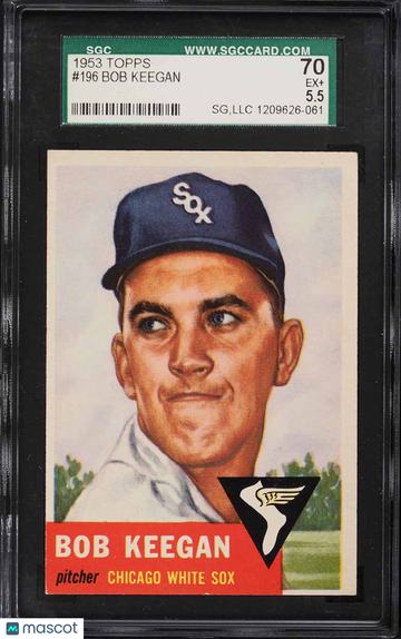 1953 Topps Baseball Bob Keegan #196 SGC 5.5
