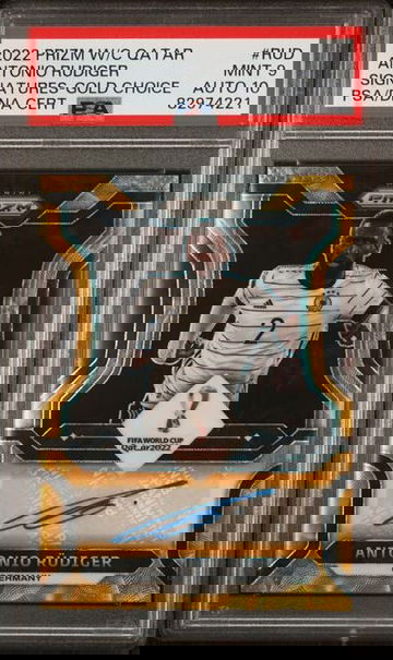 2022 Prizm World Cup Antonio Rudiger Signatures Gold /10 PSA 9 Auto PSA 10