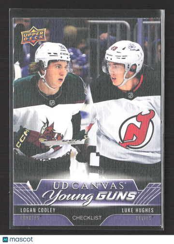 2023 Upper Deck Series 2 UD Canvas Young Guns Luke Hughes Logan Cooley #C240 Checklist