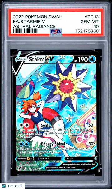 2022 Pokemon Sword & Shield Astral Radiance Starmie V Astral Radiance Fa PSA 10 #TG13