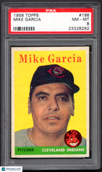 1958 Topps Mike Garcia #196 PSA 8