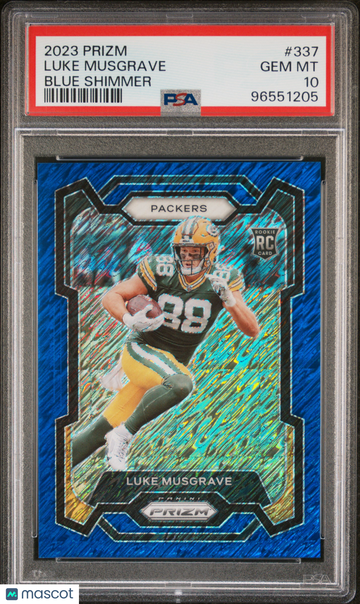 2023 Panini Prizm Luke Musgrave #337 Blue Shimmer PSA 10