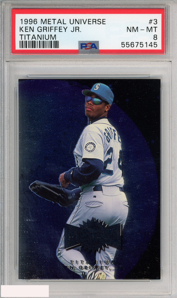 1996 METAL UNIVERSE TITANIUM KEN GRIFFEY JR #3 SEATTLE MARINERS HOF PSA 8 NM-MT