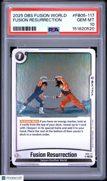 2025 Dragon Ball Super Card Game Fusion World New Adventure Fusion Resurrection PSA 10 #FB05-117