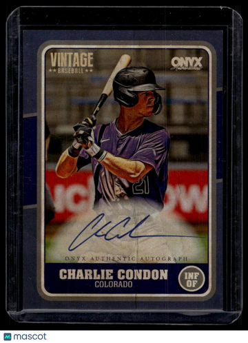 2024 Onyx Vintage Charlie Condon #VACHCO Blue Bordered Autographs SN AU
