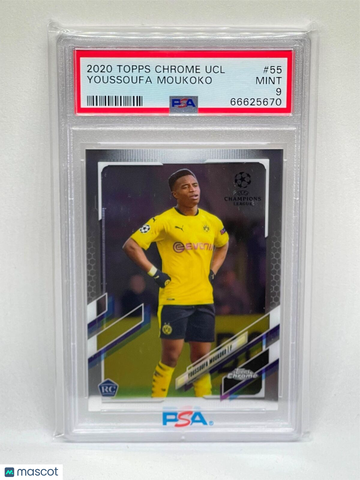 2020 Topps Chrome UEFA Champions League Youssoufa Moukoko #55 PSA 9