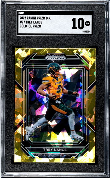 2023 Panini Prizm Draft Picks Gold Ice Prizm Trey Lance #97 SGC 10