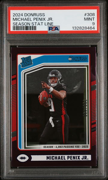 2024 Season Stat Line Michael Penix Jr. #308 /148 PSA 9