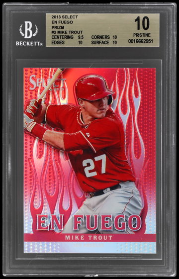 2013 Panini Select Mike Trout En Fuego Silver Prizm BGS 10