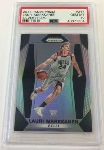 2017-18 Prizm Lauri Markkanen Silver Prizm Rookie Card #247 PSA 10 GEM MINT