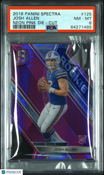 2018 Panini Spectra Josh Allen #125 Neon Pink Die Cut PSA 8