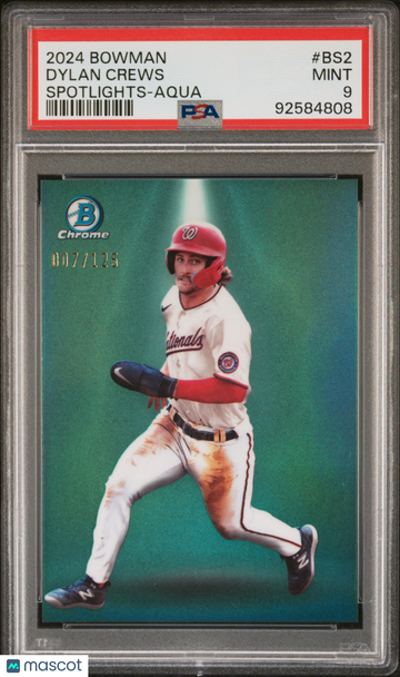 2024 Bowman Bowman Spotlights Dylan Crews #BS2 Aqua Refractor /125 PSA 9
