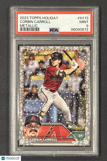 2023 Topps Holiday Metallic CORBIN CARROLL RC Rookie PSA 9 MINT #H113 AZ D-Backs