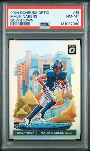 2024 Donruss Optic Downtown Malik Nabers #18 PSA 8