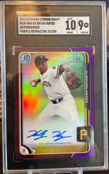 Ke’Bryan Hayes 2015 Bowman Chrome Auto Purple SGC 9/10