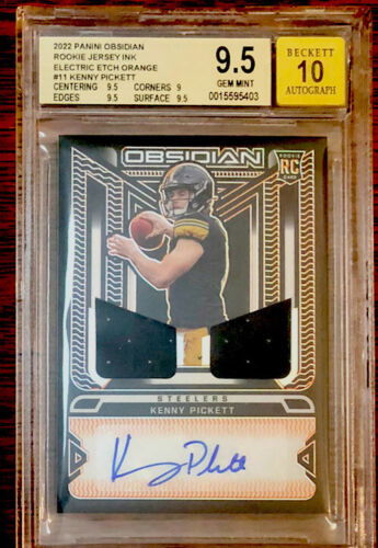 2022 Panini Obsidian #11 Kenny Pickett RK Jer Ink EE Orange BGS 9.5 Gem 10 Auto