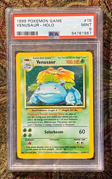1999 Pokemon Game #15 VENUSAUR Holo PSA 9 Mint TCG WOTC