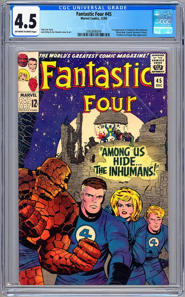 FANTASTIC FOUR #45 CGC 4.5 *FIRST INHUMANS & BLACKBOLT* STAN LEE JACK KIRBY 1965