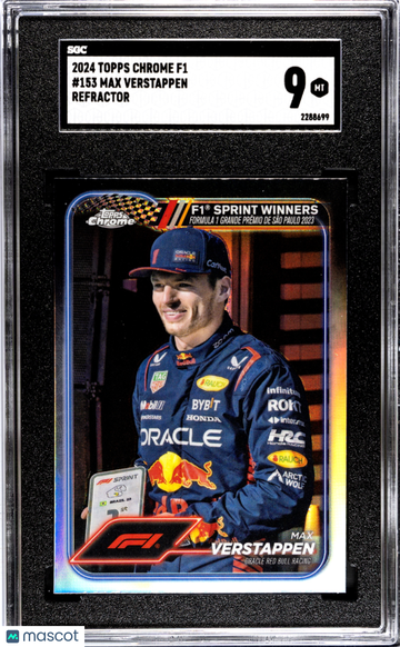 2024 Topps Chrome F1 Max Verstappen #153 Refractor SGC 9