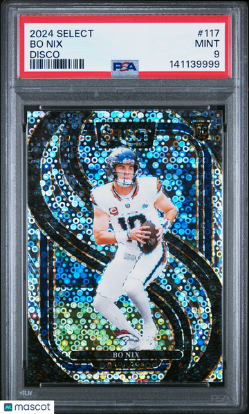2024 Panini Select Bo Nix #117 Disco Rookie PSA 9