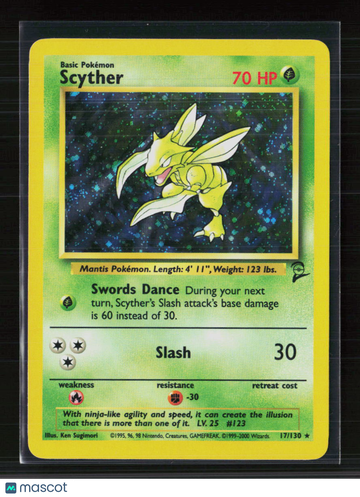 2000 Base Set 2 Scyther Holo Rare #17/130
