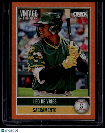 2026 Onyx Vintage Leo De Vries #OV-LEDE Orange Bordered SN75