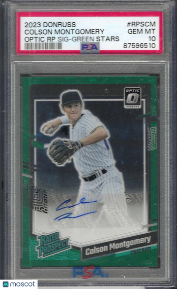 2023 Panini Donruss Optic Rated Prospect Signatures Colson Montgomery #RPSCM RP Green Stars PSA 10