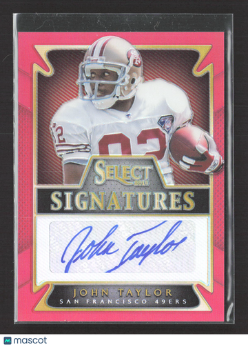 2014 Panini Select Prizm Signatures John Taylor #SS-JT Pink /50