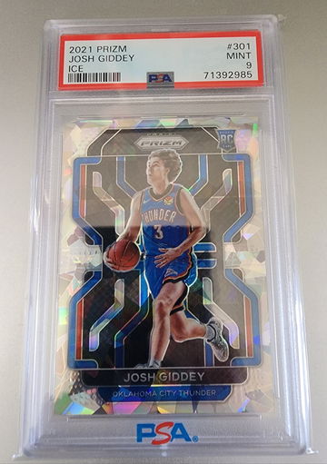 2021 Prizm #301 Josh Giddey Rookie RC Ice Prizm PSA 9