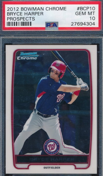 2012 Bowman Chrome Prospects Bryce Harper RC PSA 10 GEM MT 4304
