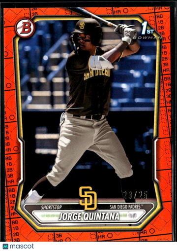 Jorge Quintana 2025 Bowman Orange /25 San Diego Padres