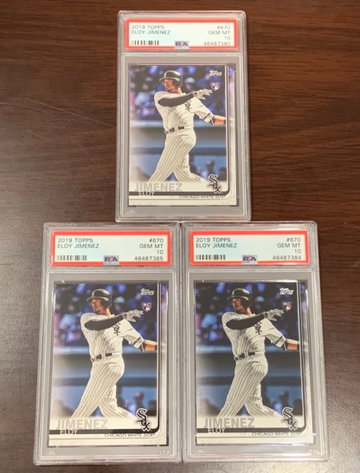 (3) 2019 Topps Series 2 Eloy Jimenez PSA 10