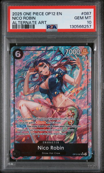 2025 Legacy of the Master (Op12) - English (Borderless) Alt Art Nico Robin #OP12-087 PSA 10