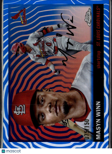 Masyn Winn 2024 Topps Chrome Auto Blue Wave Refractor /150 St. Louis Cardinals