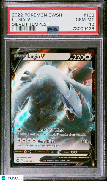 2022 Pokemon Sword & Shield Silver Tempest Lugia V Silver Tempest PSA 10 #138