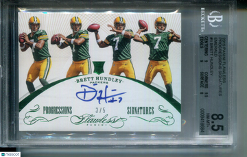 2015 Panini Flawless Progressions Signatures Emerald Brett Hundley #4 BGS 8.5 Auto 10