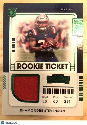 Rhamondre Stevenson 2021 Contenders Rookie Ticket Red Relic Patch #RSV-RST