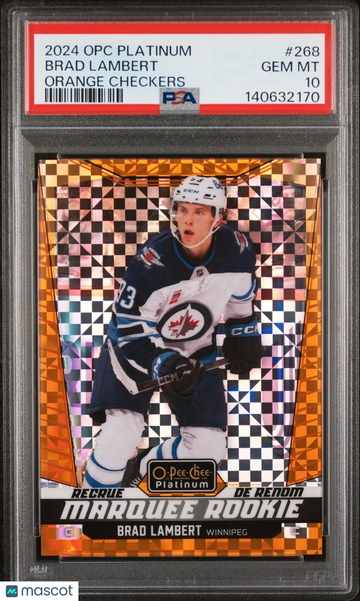 2024-25 O-Pee-Chee Platinum Brad Lambert #268 Orange Checkers /25 Rookie PSA 10