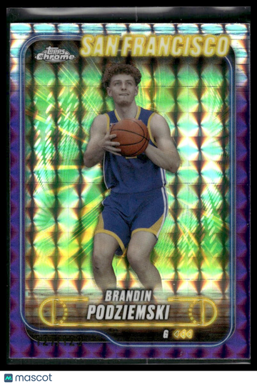 2024-25 Topps Chrome Brandin Podziemski #7 Purple Geometric Refractor SN