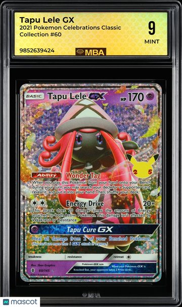 2021 Pokemon Celebrations Classic Collection Tapu Lele GX #60 MBA 9