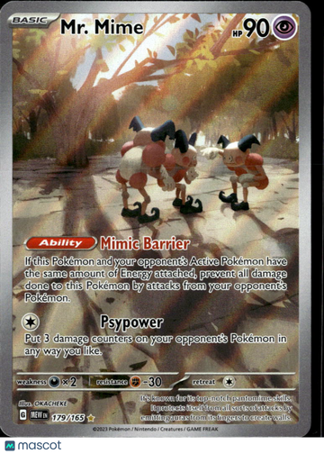 MR. Mime 2023 Scarlet & Violet 151 Holo Secret Rare #179/165